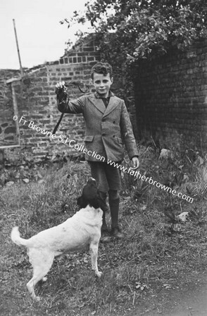 BOY PLAYING WITH DOG